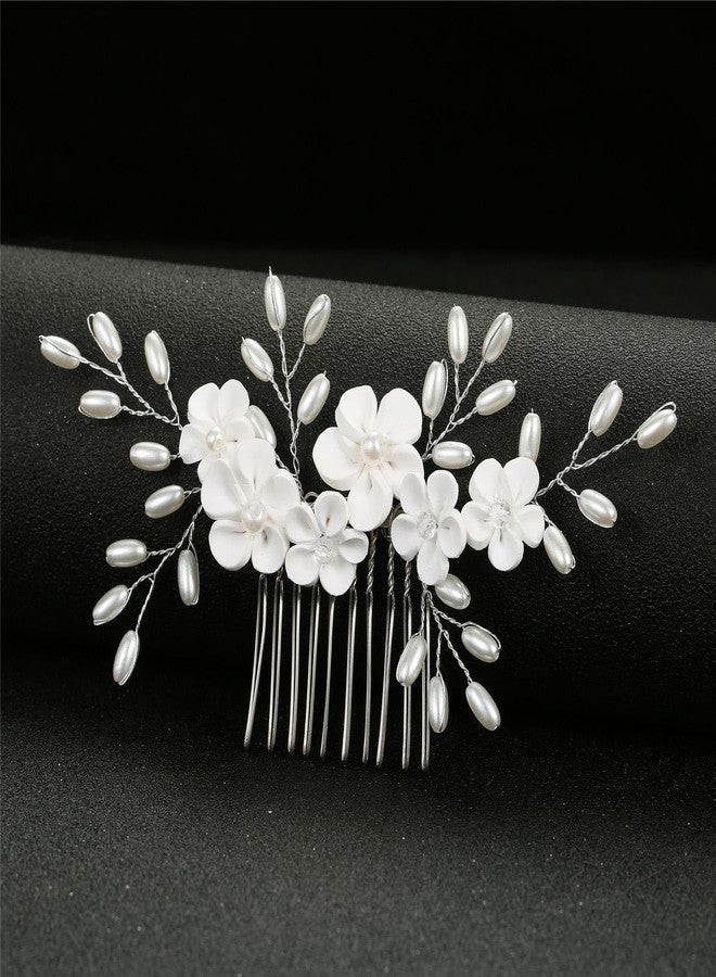 Artmiss Wedding Hair Comb Flower Crystal Hair Pins Silver Hair Accessories for Women Brides - Image 4